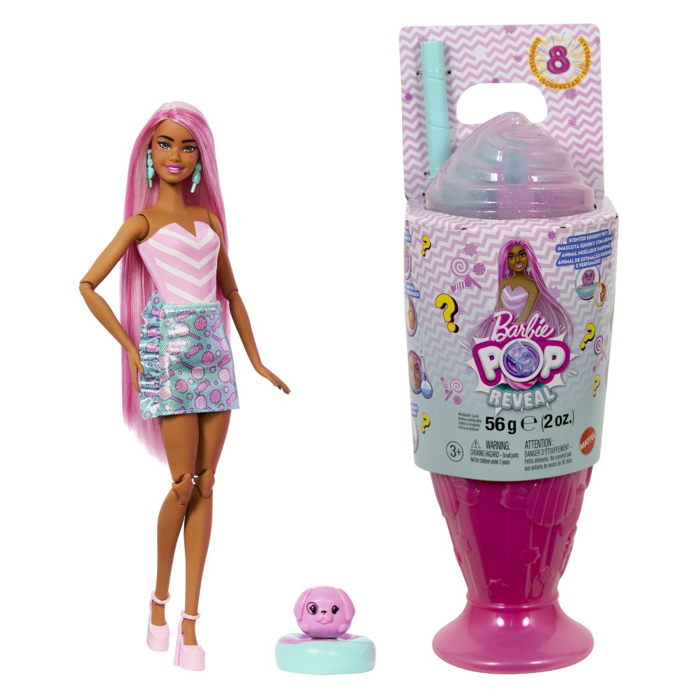 BRB POP REVEAL BARBIE ODMĚNY - RŮŽOVÁ
