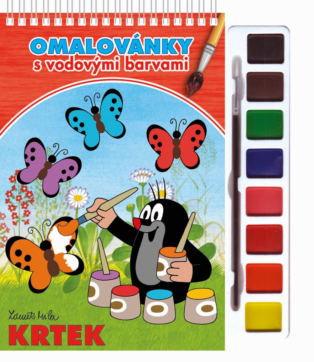 Omalovánky s vodovými barvami a štětcem - Krtek 1
