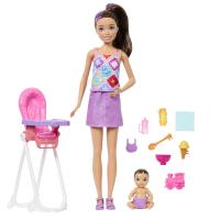 Barbie SKIPPER BABYSITTER pestúnka s jedálnou stoličkou