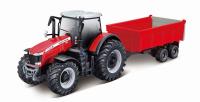 Bburago 1:50 Farm Traktor Massey FERGUSSON 8740S Tractor with Trailer