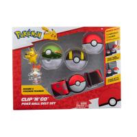 Pokémon Clip 'n' Go Poke Ball Belt Set (Ultra Ball, Poke Ball, Nest Ball, Scorbunny,Pikachu, Red Belt), figurka