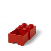 LEGO úložný box 4 so zásuvkou - červená