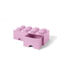 LEGO úložný box 8 so zásuvkou - svetlo ružová