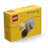 LEGO  věšák na zeď, 3 ks - bílá, černá, šedá