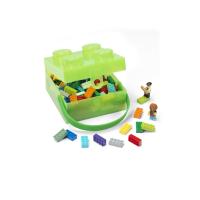 LEGO box s rukoväťou - priesvitná zelená