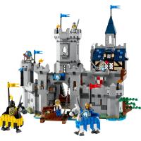 Středověký hrad a rytíři na koních