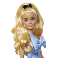 Barbie modelka - šaty s modrými mašlemi