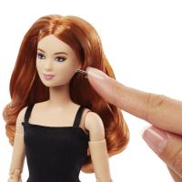 Barbie basics bábika v čierných šatách rusovláska