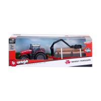 Bburago 1:50 Farm Traktor Massey FERGUSSON 8740S Tractor con remolque de troncos