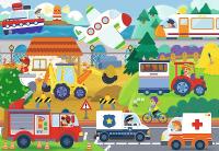 Puzzle s otvíracími okénky 36dílků - Dopravní prostředky