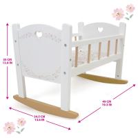 Wooden Doll Cradle, Petit Flora