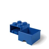 LEGO úložný box 4 so zásuvkou - modrá