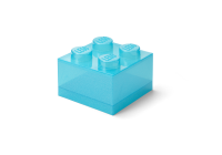 LEGO úložný box 4 s víkem - třpitivá modrá