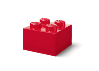 LEGO úložný box 4 s víkem - průhledná červená