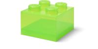 LEGO úložný box 4 s víkem - průhledná zelená