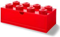 LEGO stolní box 8 se zásuvkou - červená