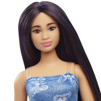 BRB MODELKA - MODRÉ ŠATY S MOTÝLIKMI