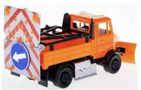 Bburago 1:43 servisné vozidlá Road Security with Snow Plough and Signal Board