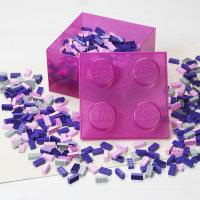 LEGO úložný box 4 s víkem - třpitivá růžová