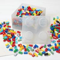LEGO úložný box 4 s víkem - třpitivá průhledná