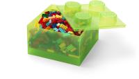 LEGO úložný box 4 s víkem - průhledná zelená
