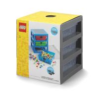 LEGO organizér se třemi zásuvkami - tmavě šedá