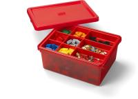 LEGO úložný box s organizérem - červená