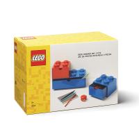 LEGO stolné boxy so zásuvkou Multi-Pack 3 ks - červená, modrá