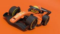 Závodní vůz Formule oranžová