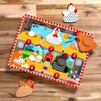 MELISSA & DOUG DŘEVĚNÉ PUZZLE S VYSKAKUJÍCÍMY SLEPIČKAMI