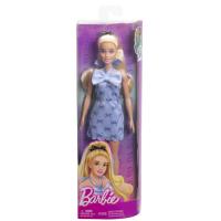 Barbie modelka - šaty s modrými mašlemi