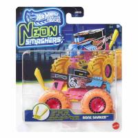HW MONSTER TRUCKS NEON SMASHERS ASST