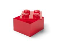 LEGO úložný box 4 s víkem - průhledná červená
