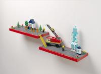 LEGO Polička na vystavenie stavebníc - červená