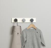 LEGO nástěnný věšák - černá, šedá, tmavě šedá