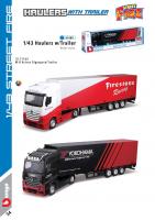 Bburago 1:43 Truck with trailer MB Actros Gigaspace Firestone