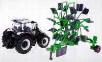 Bburago Farm 10cm Tractor with Trailer - Valtra N174 - Tipping Trailer