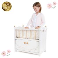 Wooden Doll Bed with Cabinet, Petit Flora