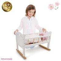 Wooden Doll Cradle, Petit Flora