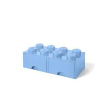 LEGO úložný box 8 so zásuvkou - svetlo modrá