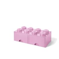LEGO úložný box 8 so zásuvkou - svetlo ružová