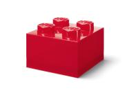 LEGO úložný box 4 s víkem - průhledná červená