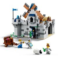 Středověký hrad a rytíři na koních