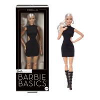 Barbie basics bábika v čierných šatách blondýnka