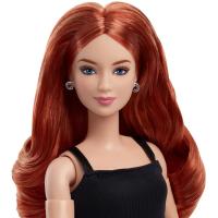 Barbie basics bábika v čierných šatách rusovláska