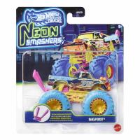 HW MONSTER TRUCKS NEON SMASHERS ASST
