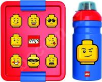 LEGO ICONIC Classic desiatový set (fľaša a box) - červená/modrá