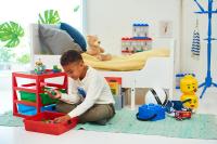 LEGO organizér s tromi zásuvkami - červená