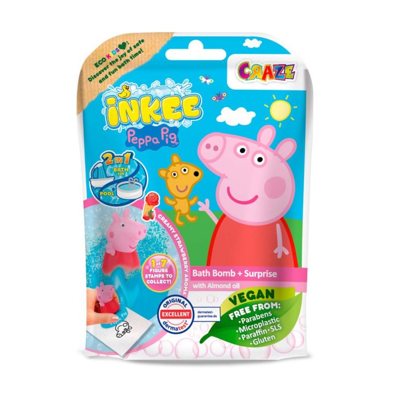 INKEE Šumivá bomba do kúpeľa s prekvapením - Peppa Pig