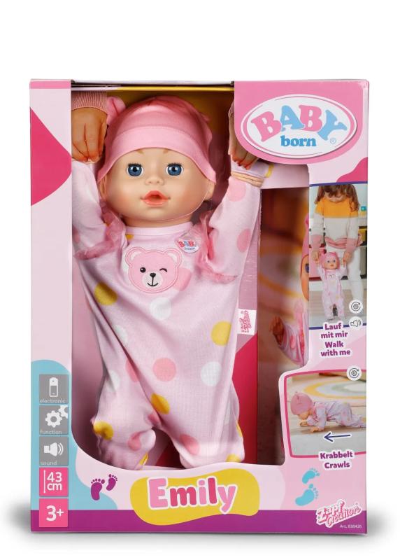BABY born Emily sa učí chodiť, 43 cm